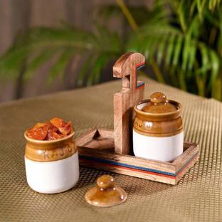 THE HIMALAYA CRAFT Stoneware Pickle Jar  - 300 ml