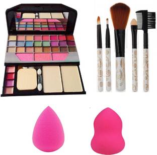 TYA 6155 Makeup kit + 5 pcs Makeup Brush + 2 pc Blender Puff Combo