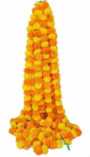 DUSSLE DROF Artificial Marigold - Pack of 10 (Multicolur) Toran