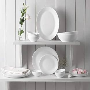 BOROSIL Pack of 33 Ceramic Larah By Borosil - Orbit Series Opalware Dinner Set