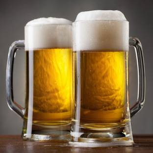 shopgenix mart (Pack of 2) Classic Beer glass Set, Beer Glass Set of 2 (450 ML) Glass Set Beer Mug