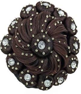 Shining Angel Stone Black Juda Bridal Wedding Hair Extension Bun