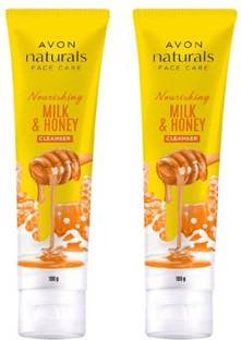 AVON Naturals Honey & Milk Nourishing Cleanser , 100 g Each (Set of 2) Face Wash