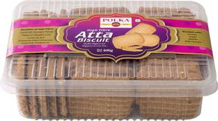 Polka HIgh Fibre Atta Cookies ,Health ,Hygiene and Happiness in every Bite ,Pack Of 1 ,400 Gm Cookies Biscuit