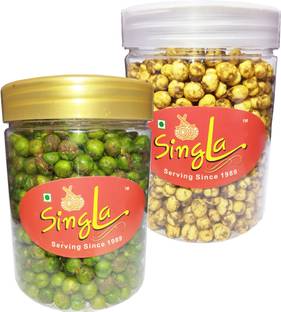 Singla Hara Matar 200g Hing Chana 200g Combo (Pack of 2*200g, 400g)