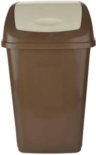 N H Enterprise New Unique Swing Brown Dustbin ( 25 L ) With White Lid Plastic Dustbin