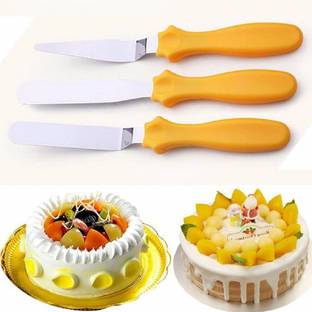 RAJJA 3 Knife set 3 Pcs Multifunction Stainless Steel Cake Icing Spatula Knife Kitchen Tool Set
