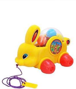 DREAMWORLD KHILONA Anand Baby Bunny Pull Along Toy for Kids (yellow)