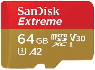 SanDisk MicroSDXC V3_2 Extreme 64 GB MicroSDXC UHS Class 3 160 MB/s  Memory Card Compatible with Mobile, Camera