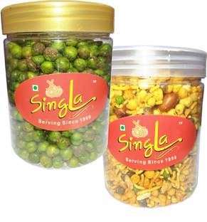 Singla Hara Matar 200g Navaratan Mixture 200g Combo (Pack of 2*200, 400)