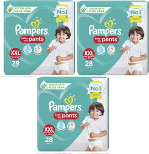 Pampers All round xxl 28+28+28 Protection Pants, Double Extra Large size baby diapers (XXL), 28 - XXL
