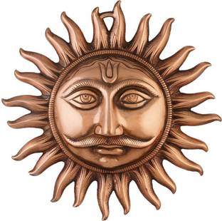 LOTUS RISE Wall Hanging Surya Idol for Vastu, Luck, Success for Positive Energy Decorative Showpiece  -  14 cm