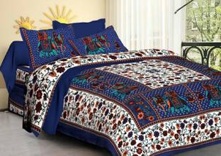 Soft Double Cotton Bed sheet Cotton Queen Flat 144 TC Printed Bedsheet