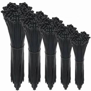 ART IFACT 500 Pieces Combination of Nylon Cable Tie 100 pcs each 4 inch, 6 inch, 8 inch, 10 inch and 12 inch,- Black Nylon Standard Cable Tie