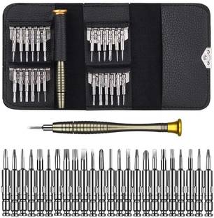 Techtest Screwdriver Set 25 in 1 Screwdrivers Wallet Kit Repair Opening Tool Kit for Cell Phone Mobile Phone And Electronic Devices Screwdriver Set 25 in 1 Screwdriver Bit Set