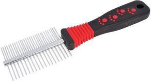 DIALPETS Red & Black Flat Dog Comb Basic Comb for  Cat, Dog