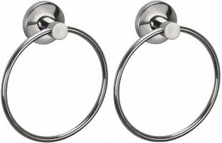 LABATHWAYS by pinnu Stainless Steel Towel Ring Bathroom Towel Holder - Towel Hanger with Chrome Finish (Pack of 2) Silver Towel Holder