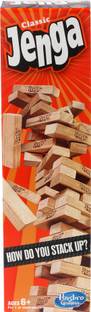 HASBRO GAMING Classic Jenga, Hardwood Blocks, Stacking Tower Game for Kids Ages 6 and Up, 1 or More Players Strategy & War Board Game