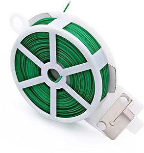 Orcoa Multi-Function Green – Coated Plastic Wire Spool with Cutter for Gardening, Home and Office Use. (Pack of 1) – (30M) Plastic Standard Cable Tie