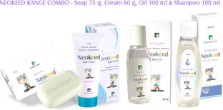 Neokeed COMBO OF Baby Soap 75 g, Baby Oil 100 ml, Baby Cream 60 g & Baby Shampoo 100 ml - Each 1 Piece