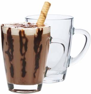 CrystalMart Pack of 6 Glass Crystal Clear Tea/Coffee Cup set