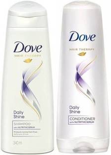 DOVE Daily Shine Shampoo (340 ML) With Daily Shine Conditioner (180 ML)