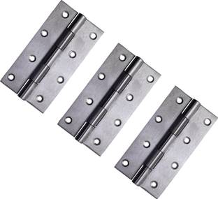 Life Vision Door Butt Hinges 5 inch x 14 Gauge/ 2 mm Thickness Stainless Steel, Silver Matt Finish, Pack of 3 Piece Butt/Mortise Hinge