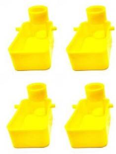 Petzlifeworld Bird Cage Feeder Cups for Any Bottle Use (Pack of 4) Caged Bird Feeder (Yellow) Pet Nursing Kit