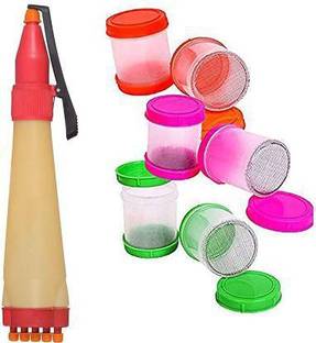 Upyukat Rangoli Making Kit6 Rangoli filler bottles 1 Rangoli Outliner Pen for making Unique Rangoli Designs and Home/ Office decoration Rangoli Stencil Rangoli Stencil