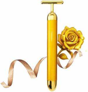 TOPHAVEN Gold Energy Beauty Bar Electric Vibration Facial Massage Roller Waterproof Face Skin Care T-Shaped Anti Wrinkle Massager for Forehead Gold Energy Beauty Bar Electric Vibration Facial Massage Roller Waterproof Face Skin Care T-Shaped Anti Wrinkle Massager for Forehead Cheek Neck Arm Leg Massager