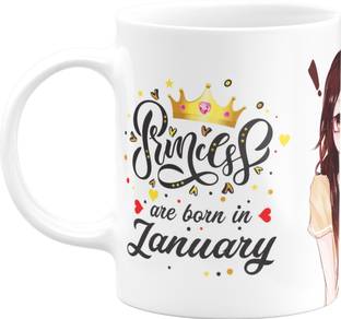 Eagletail India Princesses are Born in January Ceramic Coffee #480 Ceramic Coffee Mug