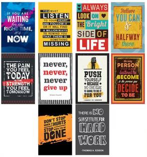 Motivational Posters for Office and Study Room (Paper, 12x18-Inch ) - Set of 10 Paper Print