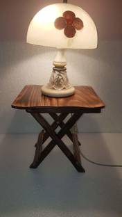 manzees Wooden Folding Side Table - Antique Handmade Foldable for Living Room, Garden, Outdoor - Corner Solid Wood End Table