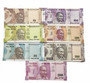 Uprising Store (50 Each x 7 = 350 Fake Note) Playing Indian Currency Fake Note Fake Note Gag Toy