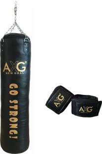 AXG NEW GOAL Long Lasting Unfilled Punching Bag 4 ft With Hand Wraps 106 Inches Boxing Kit