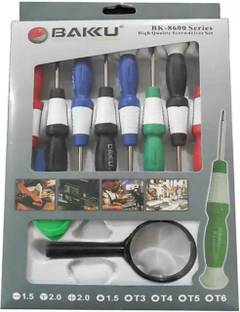 Baku 11 in 1 Mobile and laptop Repair Kit with magnifier Precision Screwdriver Set (Pack of 11) Precision Screwdriver Set