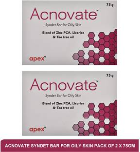 Acnovate Syndet Bar - best Indian soap for oily skin(pack of 2)75g