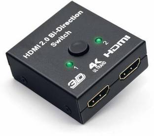 microware TV-out Cable HDMI 2.0 Bi-Direction HDMI Manual Switch (Black, For TV) Media Streaming Device
