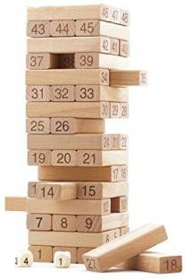 WANQLYN Wooden 48 Wooden Building Block, Party Game, Tumbling Tower Game