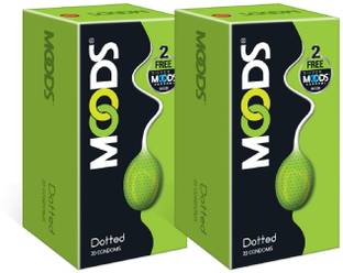 MOODS Green Dotted Condom - 20 Condoms Condom