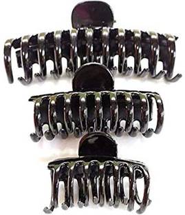 S Mark Women's (Big, Medium, Small) size Clutcher clip Hair Claw (Black), Pack Of 3 Hair Claw