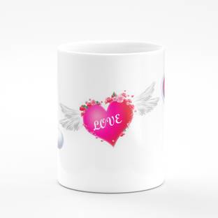 थे इंडिया स्टाइल Gift For Love Printed White Ceramic Coffee सिरेमिक मग