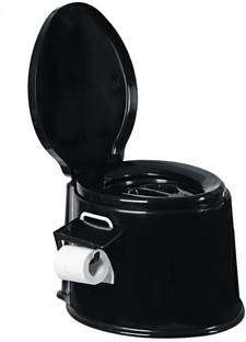 IRIS 6L Portable Travel Toilet with Seat, Handle, Removable Lid and Roll Holder, Compact Toilet for Hiking, Fishing, Camping Festivals Use Commode Chair