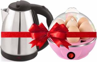 MONSTA X FIT Stainless steel automatic electric multipurpose KETTLE (2 L, Black) with EGG COOKER XC01 Electric Kettle