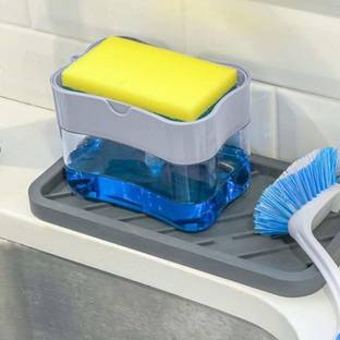 PL SKY SHOP 2 in 1 Soap Pump Plastic Dispenser for Dishwasher Liquid,Holder Fresh Liquid Detergent