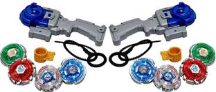 Qbik COMBO Plastic Pack of (4 in 1)X2 Bey blade Metal Fighter Set for Kids(Multi color)