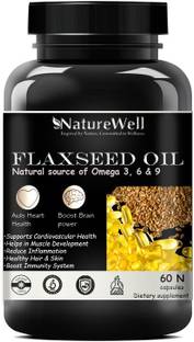 Naturewell Flaxseed extract capsules Omega 369 60 capsules (Triple Strenth) (Silver) (Natural)