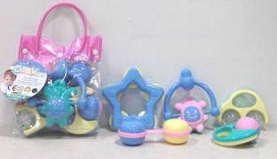 Jalaunsportscreations Bright and Colorful 5 Piece Baby Musical Rattle Playset - BPA free, 100% SAFE & NON-TOXIC Rattle (Multicolor) Rattle (Multicolor)7984987+8+54+989 Rattle