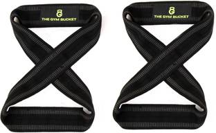 The Gym Bucket FIGURE 8 Non Slip Padded Weight Lifting Straps for Power Lifting Deadlifts Wrist Support