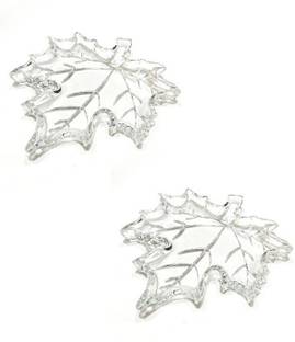 Maples GLASS FRUIT PLATE LEAF SHAPE MAPLE LEAF SHAPE SERVING TRAY CLEAR LARGE TRANSPARENT (SET OF 2) Tray